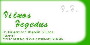 vilmos hegedus business card
